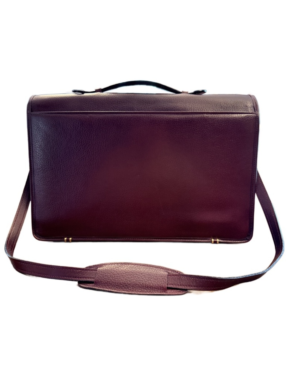 YSL Rare Vintage Portfolio Leather Briefcase in Burgundy with Gold hardware - Picture 3 of 16